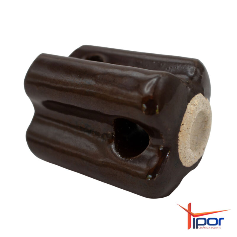 Isolador Porcelana Castanha Fim de Linha Tipor