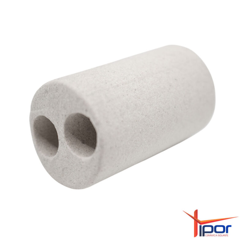 Tubo Cerâmico Isolador Dois Furos Tipor