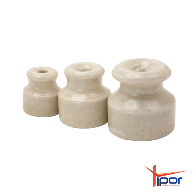 Isolador Cerâmico Roldana Esmaltada Pequena