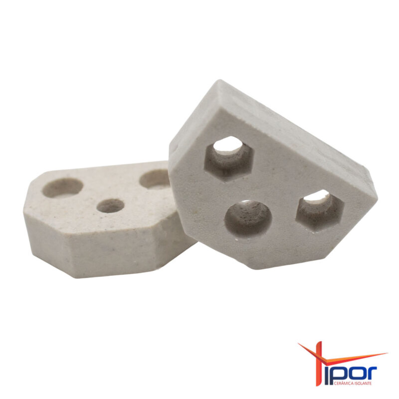 Isolador Cerâmico Tipor de Suporte 3 Furos